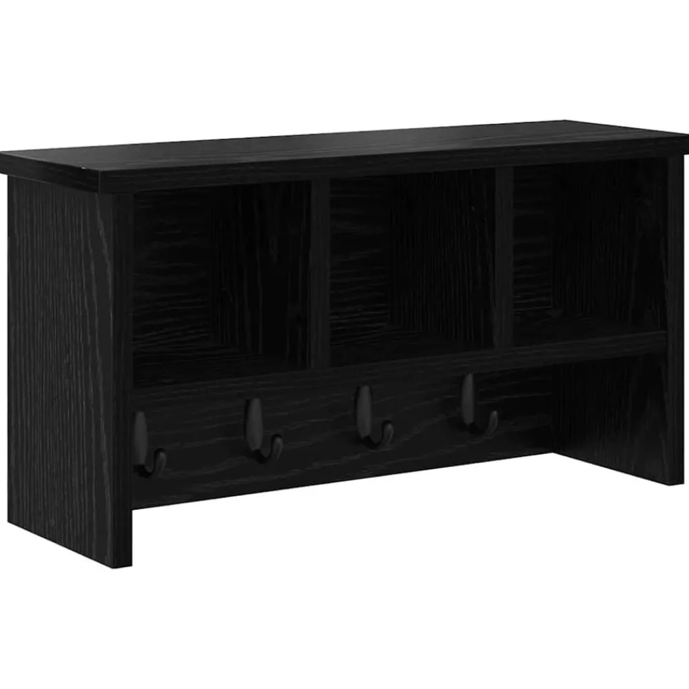 Boekenkasten & Wandplanken*vidaXL Wandgemonteerde kapstok met plank 50 x 16 x 26 cm Zwart eiken