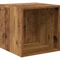Wandkast met plank Oudhout 37 x 37 x 37 cm Bewerkt hout>vidaXL Hot