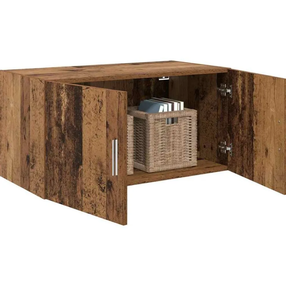 Kasten & Opbergmeubelen*vidaXL Wandkast Wandgemonteerd 80 x 42.5 x 40 cm Bewerkt hout Oud hout