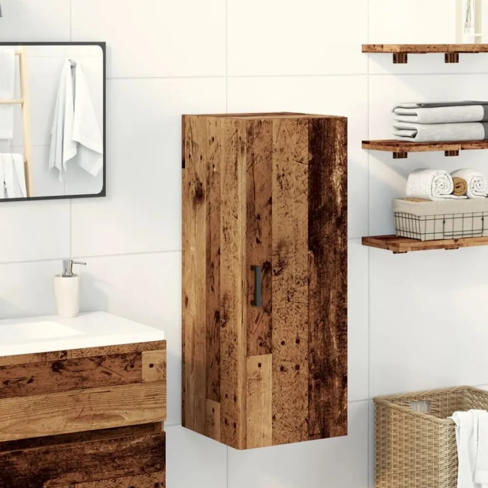 Wandkast 34,5x34x90 cm bewerkt hout kleur>vidaXL Online