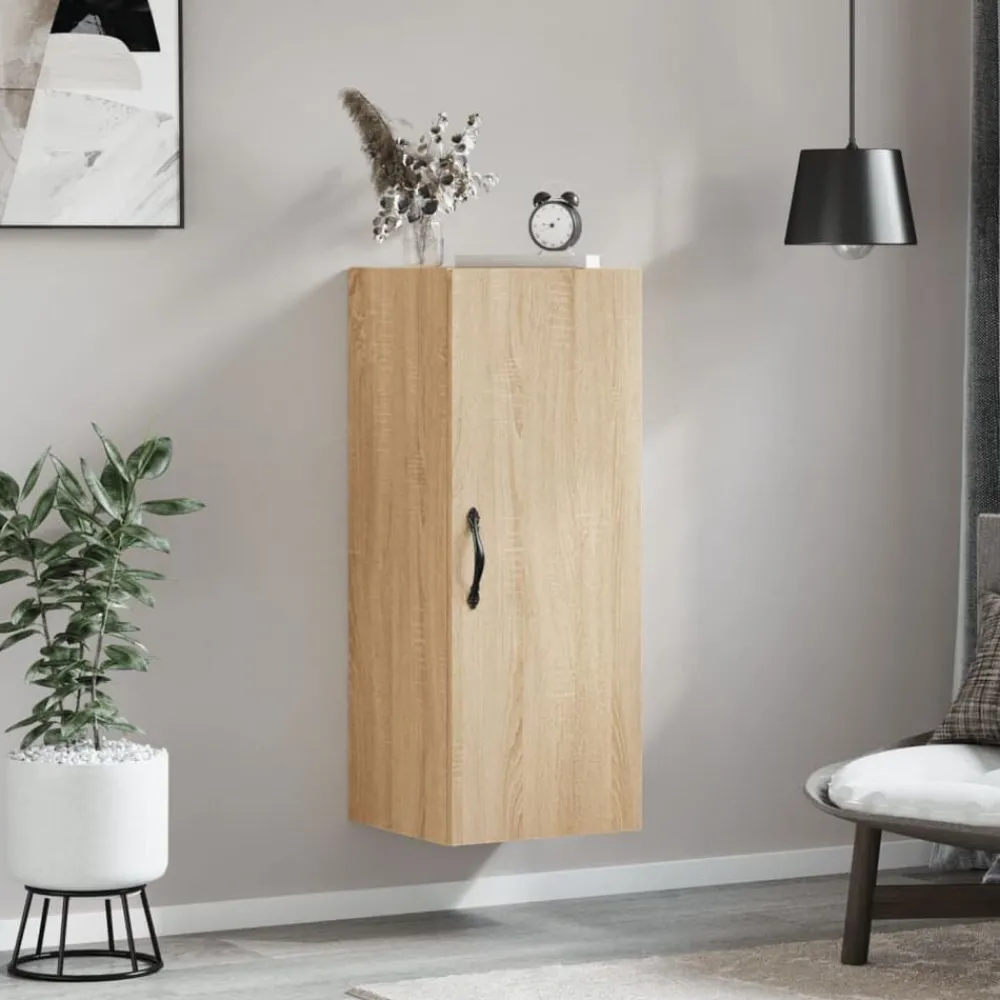 Kasten & Opbergmeubelen*vidaXL Wandkast 34,5x34x90 cm bewerkt hout kleurig Sonoma eiken