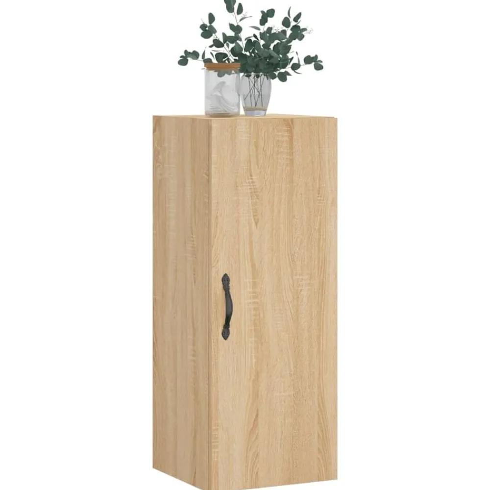 Kasten & Opbergmeubelen*vidaXL Wandkast 34,5x34x90 cm bewerkt hout kleurig Sonoma eiken