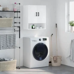 Kasten & Opbergmeubelen*vidaXL Wandkast 60x31x70 cm bewerkt hout Wit