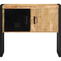 Wandkast 90x35x75 cm massief ruw mangohout>vidaXL Discount