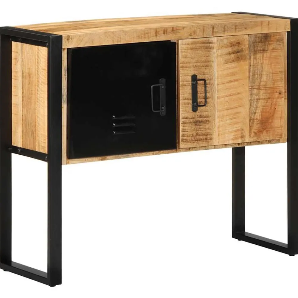 Wandkast 90x35x75 cm massief ruw mangohout>vidaXL Discount