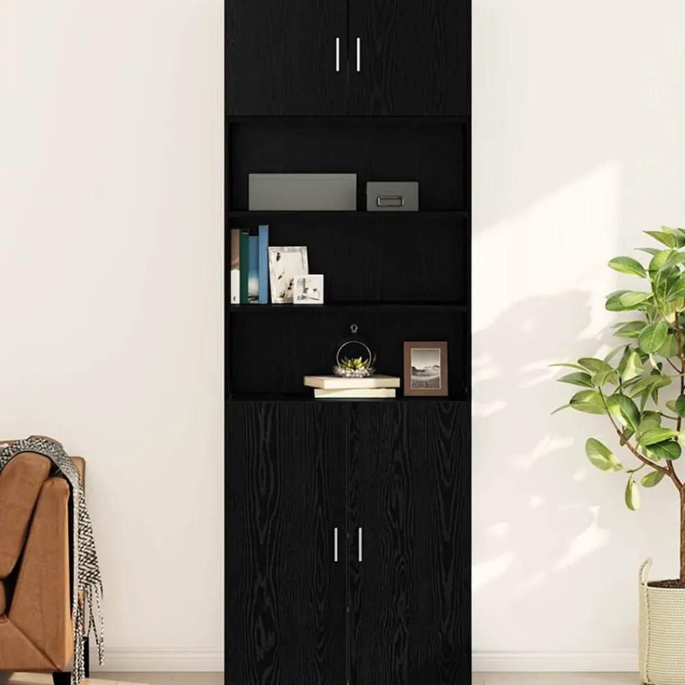 Kasten & Opbergmeubelen*vidaXL Wandkast 80 x 42.5 x 40 cm Bewerkt hout Zwart eiken