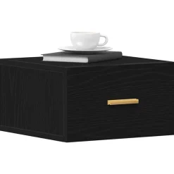 Tafels*vidaXL Wandkastje met lade 35 x 35 x 20 cm Bewerkt hout Zwart eiken