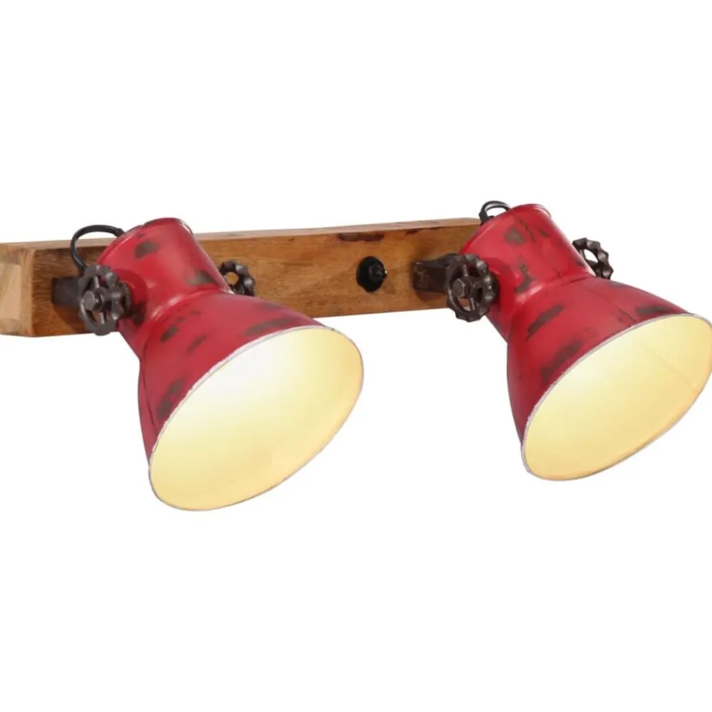 Verlichting*vidaXL Wandlamp 25 W E27 45x25 cm verweerd Rood