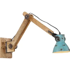 Verlichting*vidaXL Wandlamp 25 W E27 96x15x20 cm verweerd Blauw