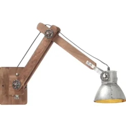 Verlichting*vidaXL Wandlamp industrieel rond E27 zilverkleurig