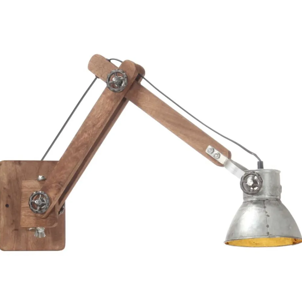 Verlichting*vidaXL Wandlamp industrieel rond E27 zilverkleurig