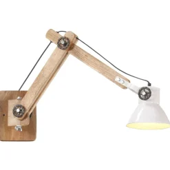 Verlichting*vidaXL Wandlamp industrieel rond E27 Wit