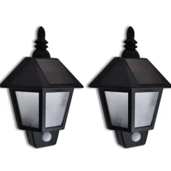 Wandlamp solar met bewegingsensor 2 st>vidaXL Best