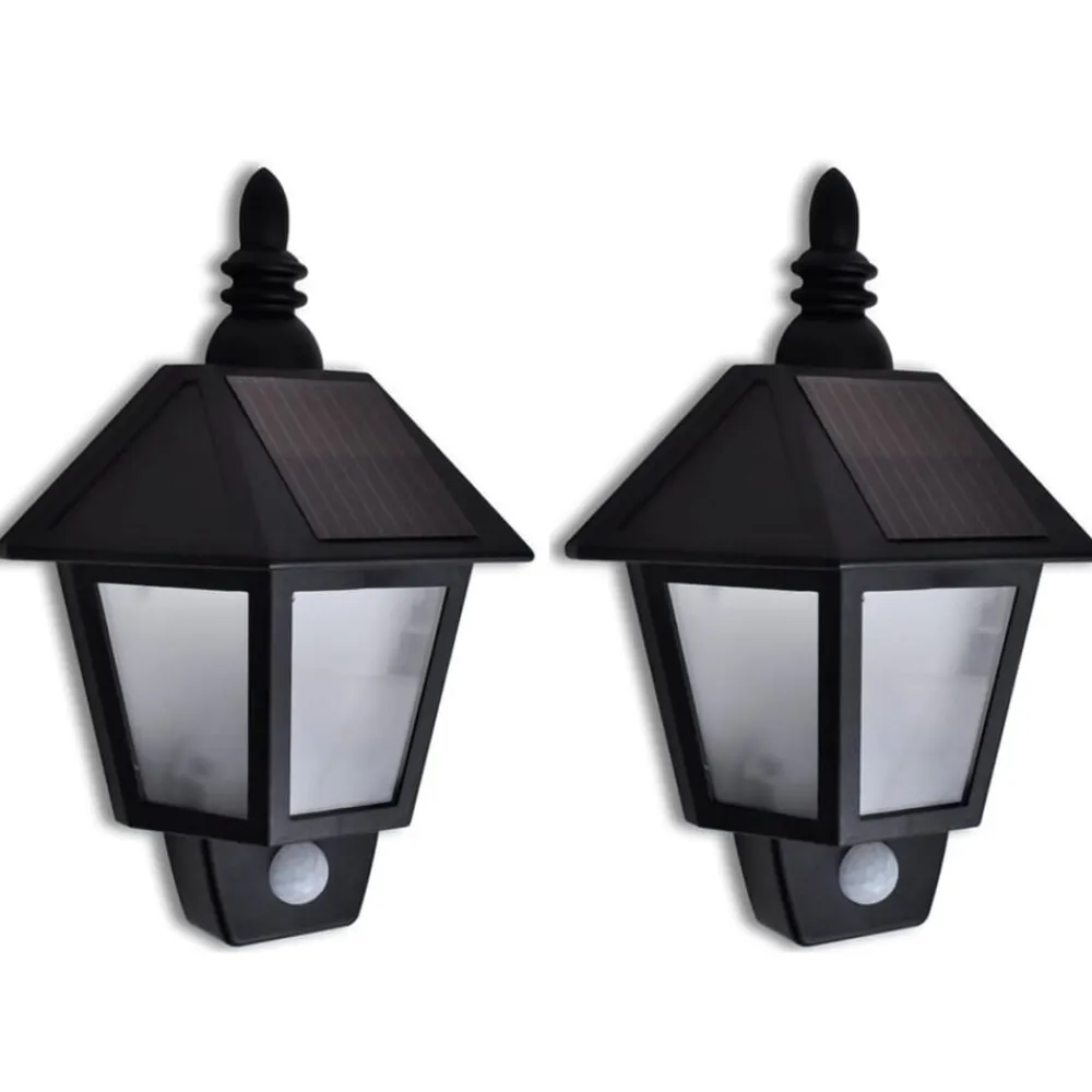 Wandlamp solar met bewegingsensor 2 st>vidaXL Best