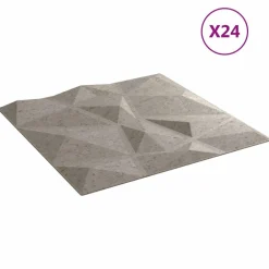 Bouwmaterialen*vidaXL Wandpanelen 24 pcs 50 x 50 cm XPS Schuim Beton grijs