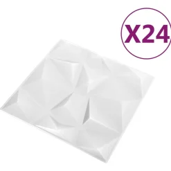 Bouwmaterialen*vidaXL Wandpanelen 24 pcs Diamant Wit 50 x 50 cm XPS Schuim Diamantwit