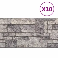 Bouwmaterialen*vidaXL Wandpanelen 10 pcs 100 x 50 cm EPS-schuim Grijs en wit