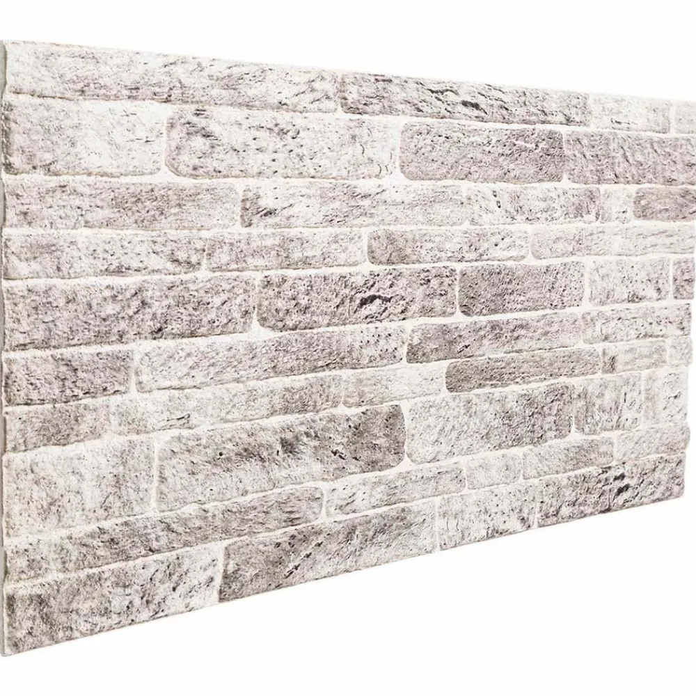 Bouwmaterialen*vidaXL Wandpanelen 10 pcs . 100 x 50 cm EPS-schuim Lichtgrijs en wit