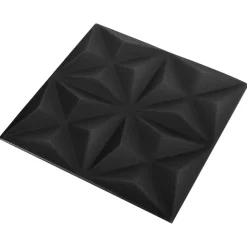 Bouwmaterialen*vidaXL Wandpanelen 48 pcs Origami Zwart 50 x 50 cm XPS Schuim Origamizwart