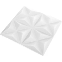 Bouwmaterialen*vidaXL Wandpanelen 24 pcs Origami Wit 50 x 50 cm XPS Schuim Origamiwit