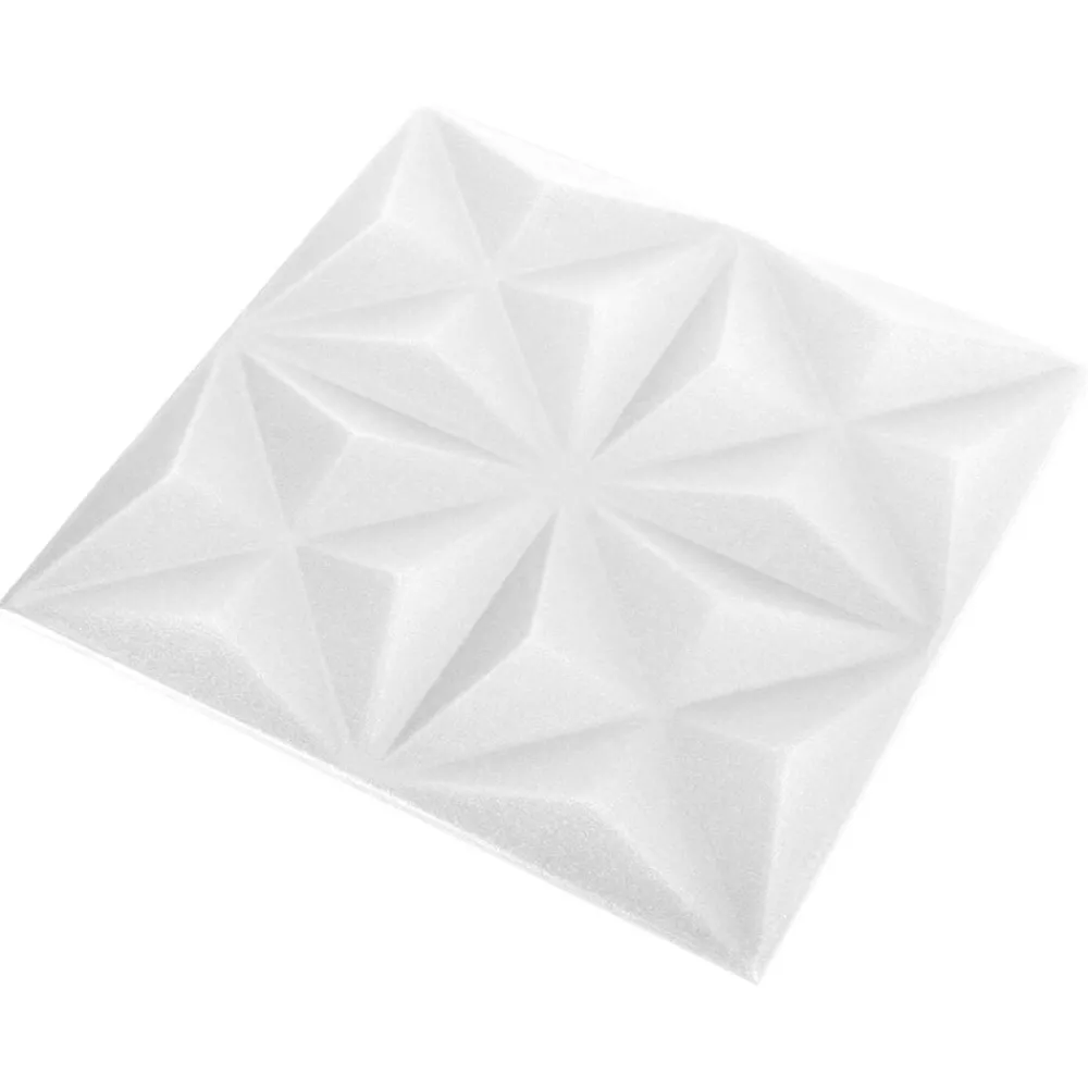 Bouwmaterialen*vidaXL Wandpanelen 24 pcs Origami Wit 50 x 50 cm XPS Schuim Origamiwit