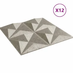 Bouwmaterialen*vidaXL Wandpanelen 12 pcs 50 x 50 cm XPS Schuim Origami beton