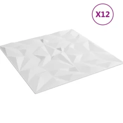 Bouwmaterialen*vidaXL Wandpanelen 12 pcs 50 x 50 cm XPS Schuim Wit