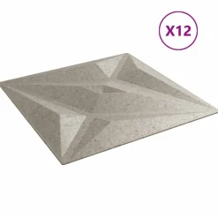 Bouwmaterialen*vidaXL Wandpanelen Ster 12 pcs 50 x 50 cm XPS Schuim Ster beton