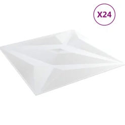 Bouwmaterialen*vidaXL Wandpanelen Ster 24 pcs Witte Ster 50 x 50 cm XPS Schuim Wit ster