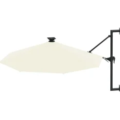 Tuin & Gazon*vidaXL Wandparasol met LED's 300 cm kleurig Zand