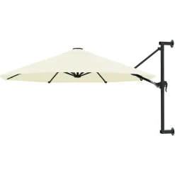 Tuin & Gazon*vidaXL Wandparasol met metalen paal 300 cm kleurig Zand