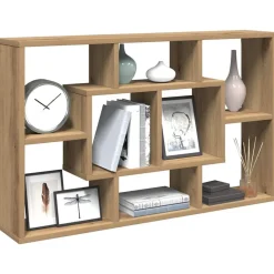 Kasten & Opbergmeubelen*vidaXL Wandplank Artisan Eiken 85x16x52,5 cm Bewerkt Hout artisanaal eikenkleurig