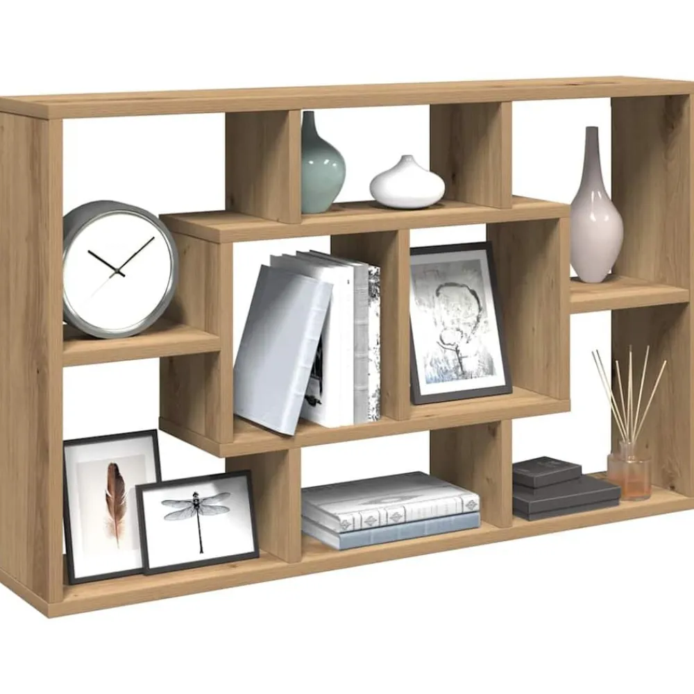 Kasten & Opbergmeubelen*vidaXL Wandplank Artisan Eiken 85x16x52,5 cm Bewerkt Hout artisanaal eikenkleurig