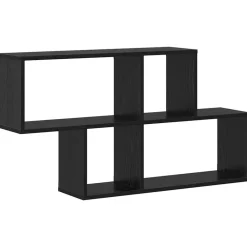 Wandplank met plank Wandgemonteerd Zwart Bewerkt hout>vidaXL Sale