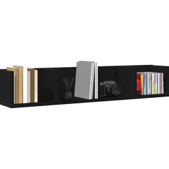 Boekenkasten & Wandplanken*vidaXL Wandplank met plank 100 x 18 x 18 cm Bewerkt hout Zwart eiken