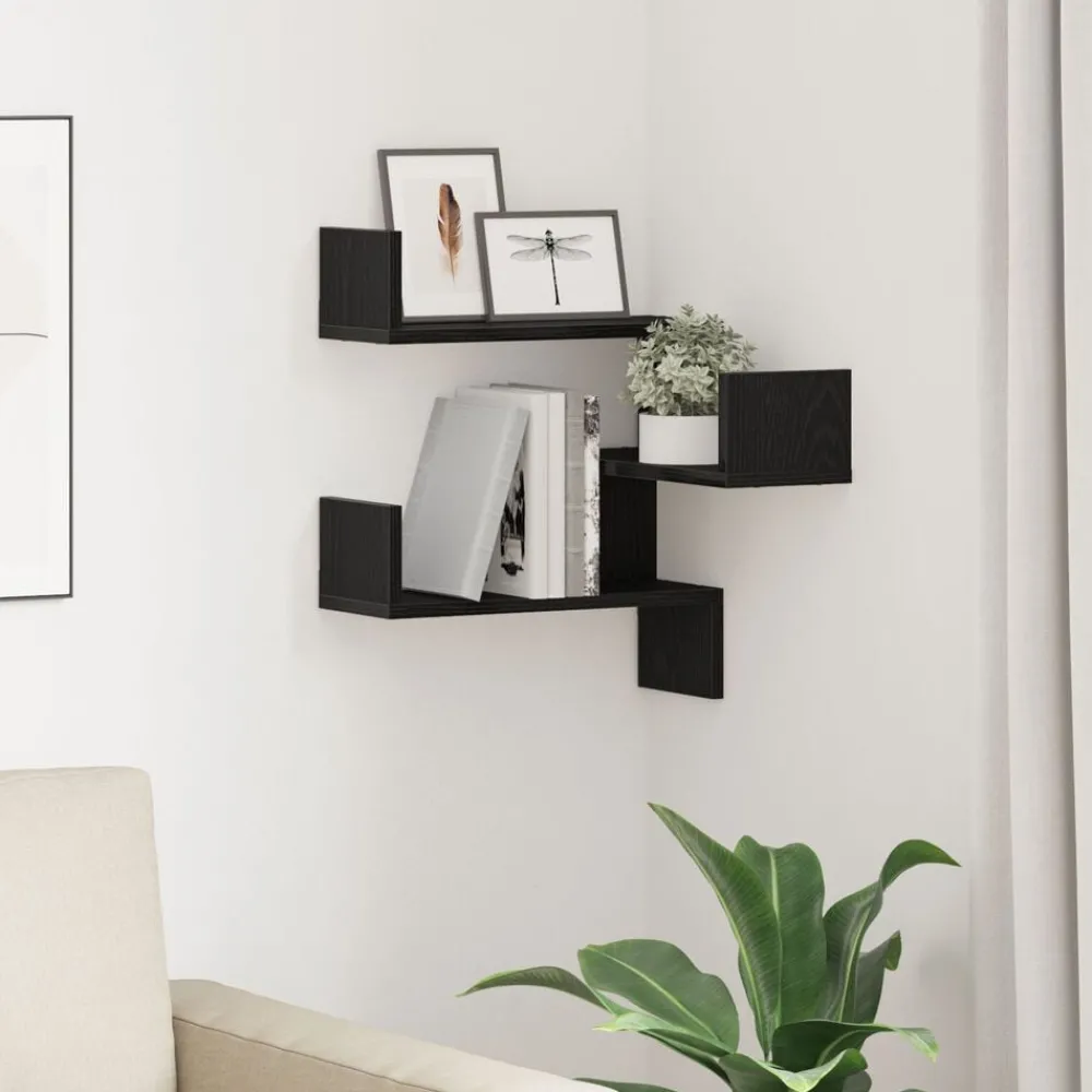 Wandplank met plank 40 x 40 x 49,5 cm Bewerkt hout>vidaXL Online