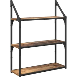 Boekenkasten & Wandplanken*vidaXL Wandplank met plank 60 x 21 x 78,5 cm Bewerkt hout Oud hout