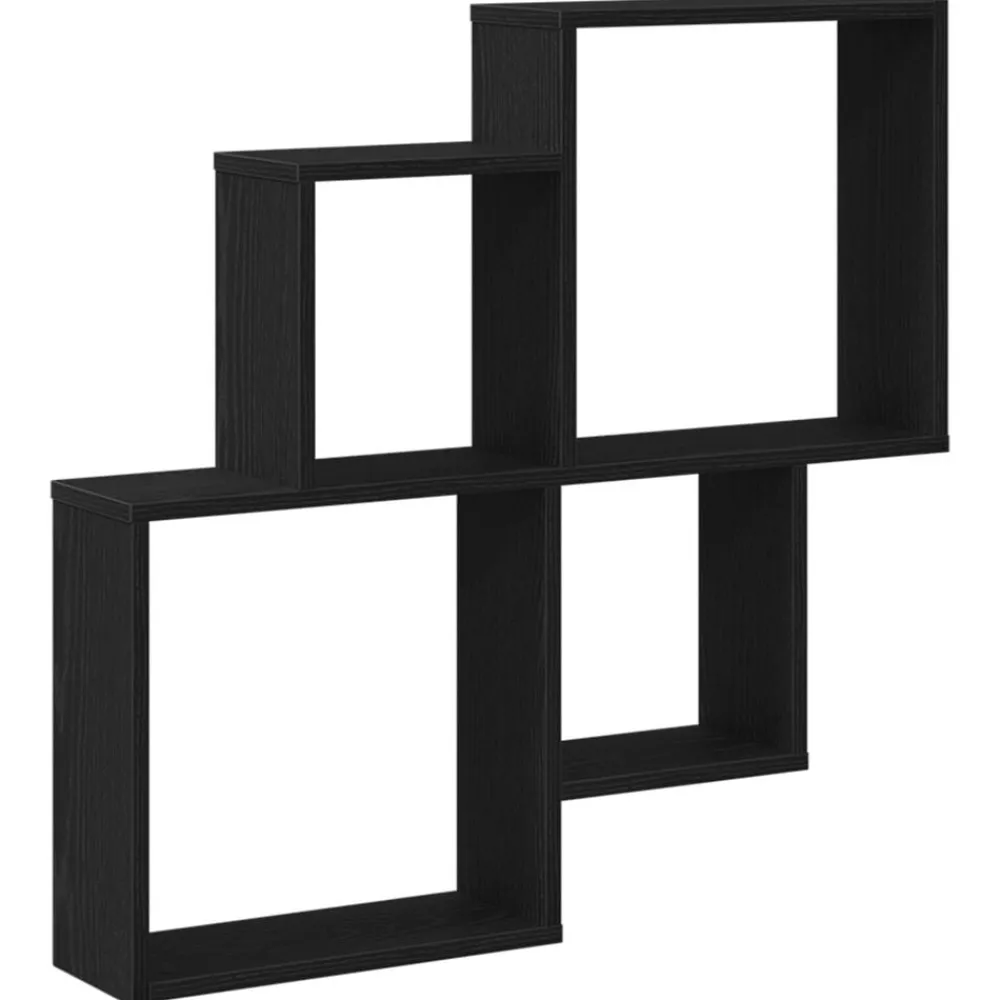 Boekenkasten & Wandplanken*vidaXL Wandplank met plank 80 x 15 x 78,5 cm Bewerkt hout Zwart eiken