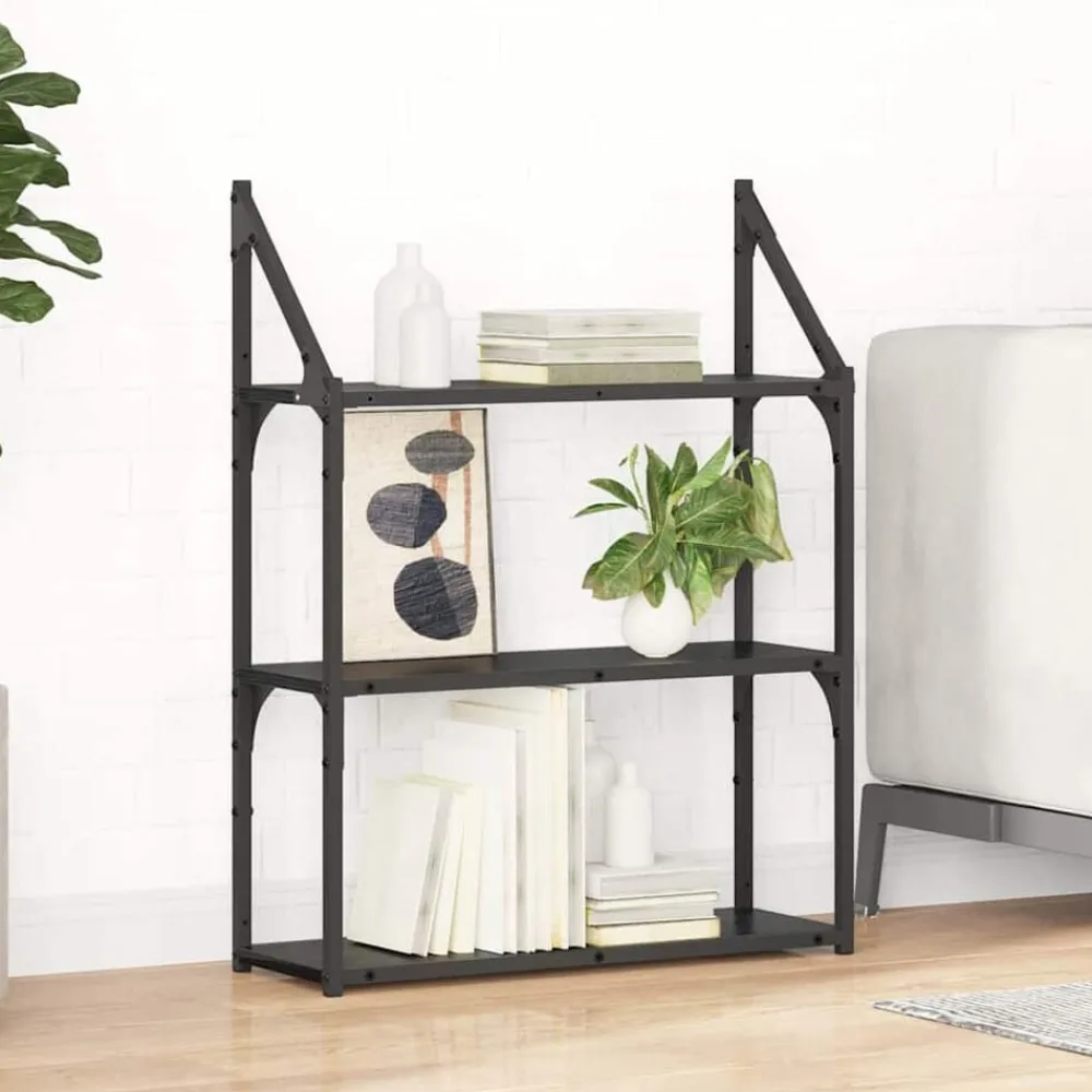 Boekenkasten & Wandplanken*vidaXL Wandplank met plank 60 x 21 x 78,5 cm Bewerkt hout Zwart eiken