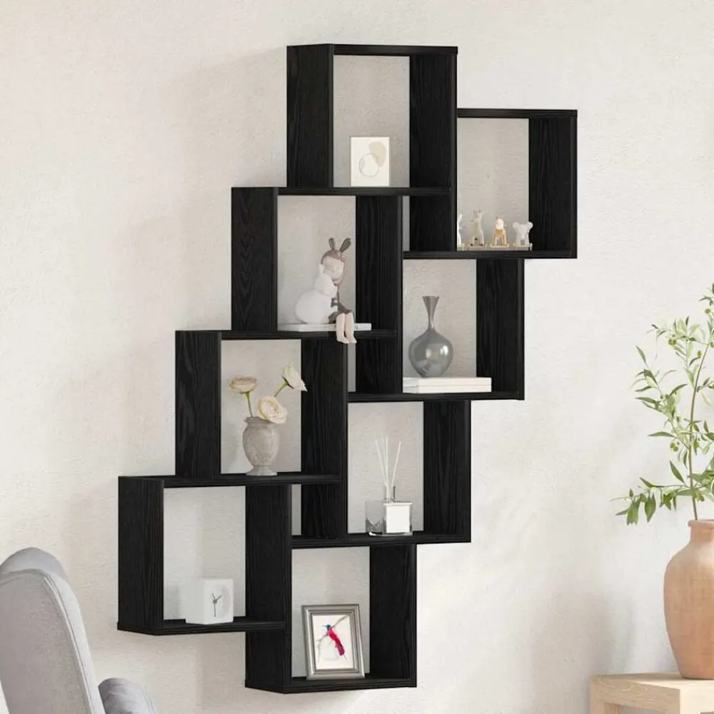 Wandplank met plank 90 x 15 x 119,5 cm Bewerkt hout>vidaXL Sale
