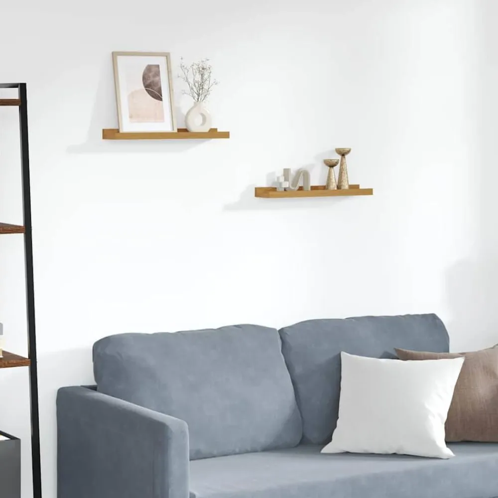 Wandplank met plank 2 pcs 40 x 9 x 3 cm Bewerkt hout>vidaXL Clearance