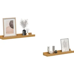 Wandplank met plank 2 pcs 40 x 9 x 3 cm Bewerkt hout><noscript><img width=