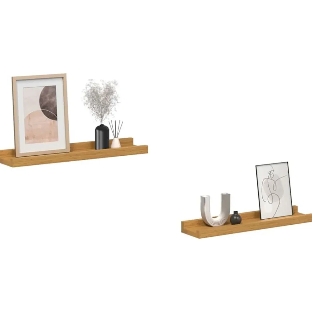 Wandplank met plank 2 pcs 40 x 9 x 3 cm Bewerkt hout>vidaXL Clearance