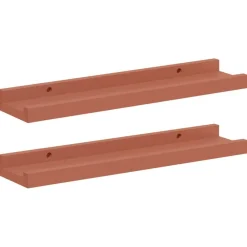 Boekenkasten & Wandplanken*vidaXL Wandplank met plank 2 pcs 40 x 9 x 3 cm Bewerkt hout Rood