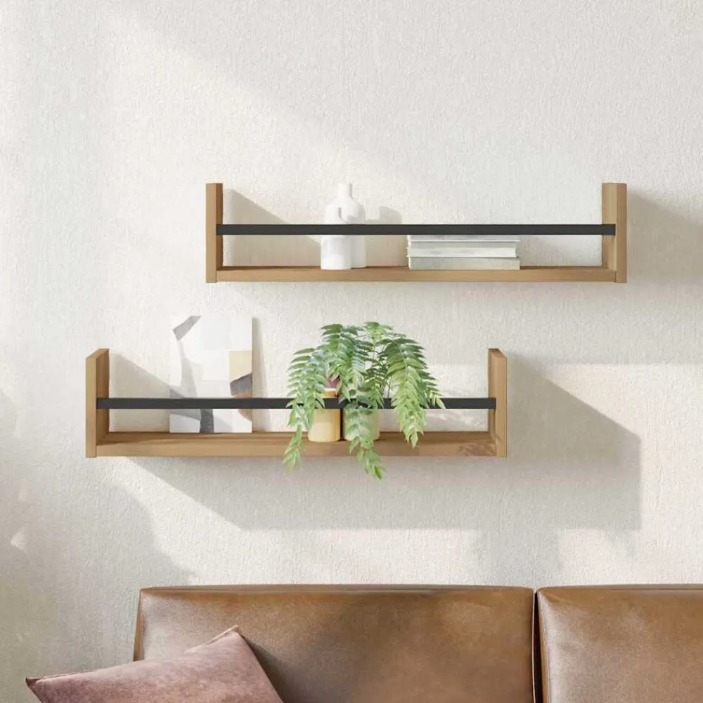 Wandplank Wandgemonteerd 2 pcs Artisan Eiken 60 x 16 x 14 cm>vidaXL Outlet