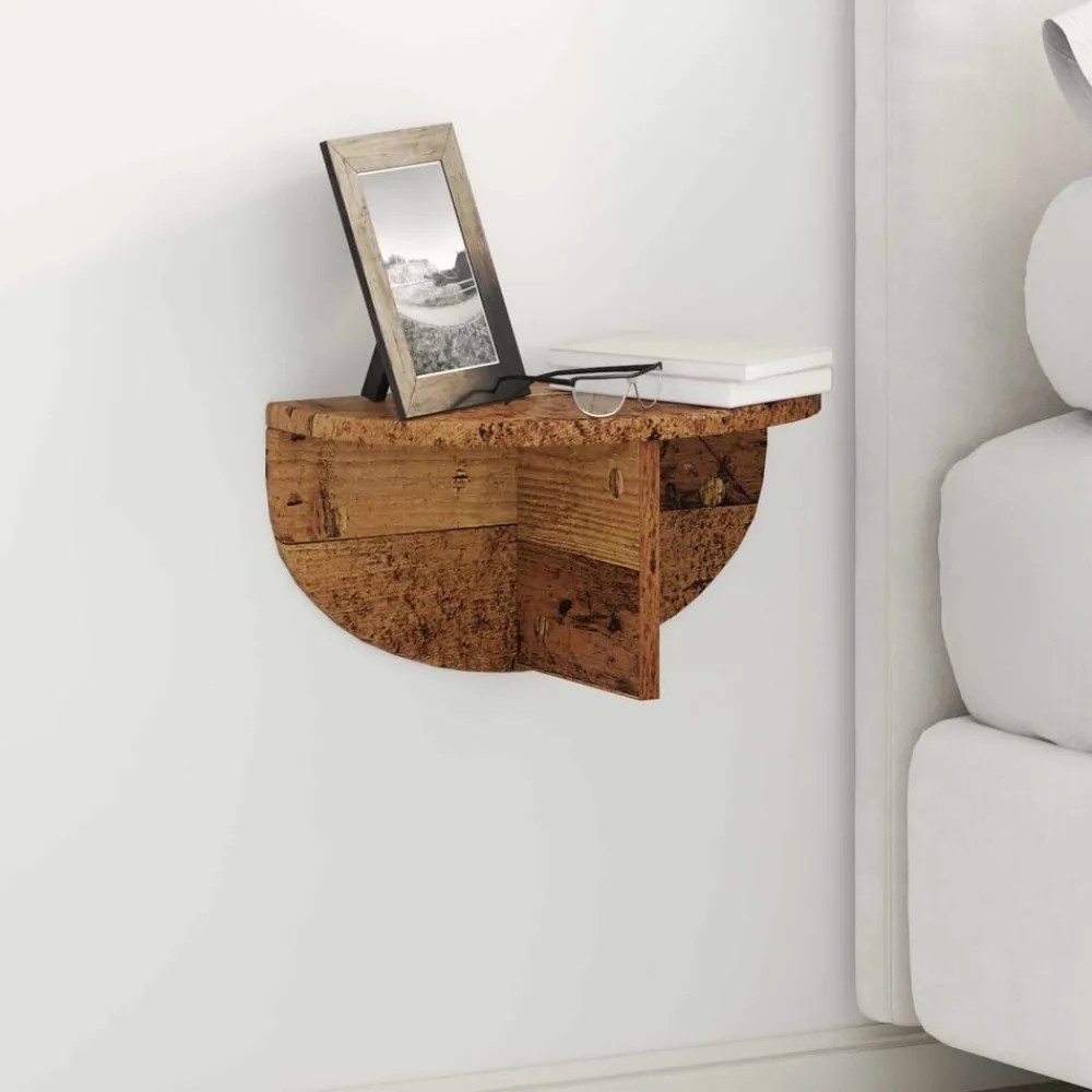 Wandplank Wandgemonteerd Oudhout 38 x 19 x 19 cm Bewerkt hout>vidaXL Discount