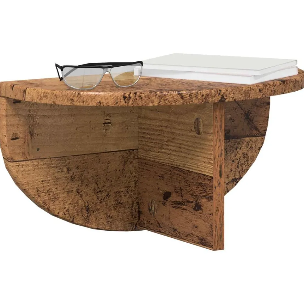Wandplank Wandgemonteerd Oudhout 38 x 19 x 19 cm Bewerkt hout>vidaXL Discount