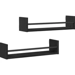 Boekenkasten & Wandplanken*vidaXL Wandplank Wandgemonteerd 2 pcs 60 x 16 x 14 cm Zwart eiken