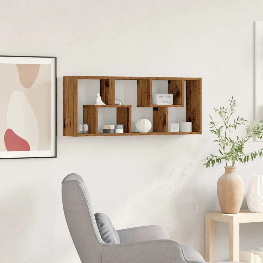 Boekenkasten & Wandplanken*vidaXL Wandplank 36x16x90 cm bewerkt hout kleurig Oud hout