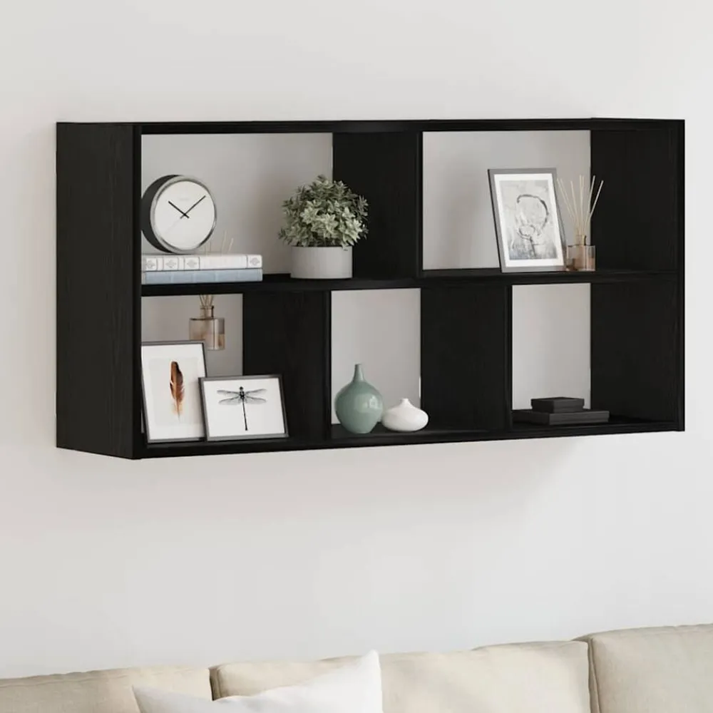 Boekenkasten & Wandplanken*vidaXL Wandplank 100x25x50 cm Bewerkt Hout Zwart eiken